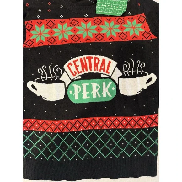 Friends Central Perk Christmas Holiday Ugly Sweater NEW - Picture 1 of 5